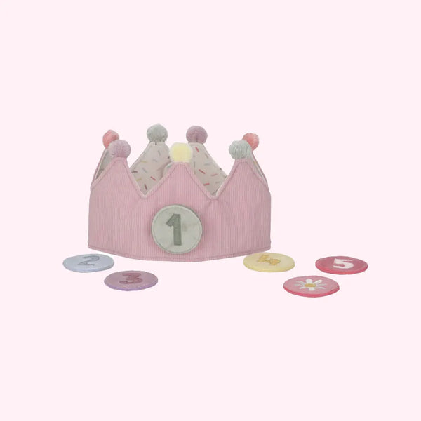 LITTLE DUTCH - Birthday Crown with Numbers Pink