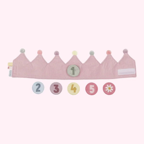 LITTLE DUTCH - Birthday Crown with Numbers Pink