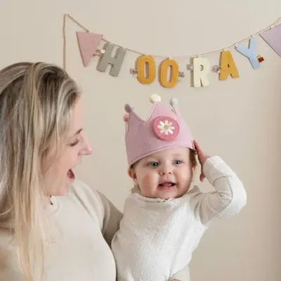 LITTLE DUTCH - Birthday Crown with Numbers Pink