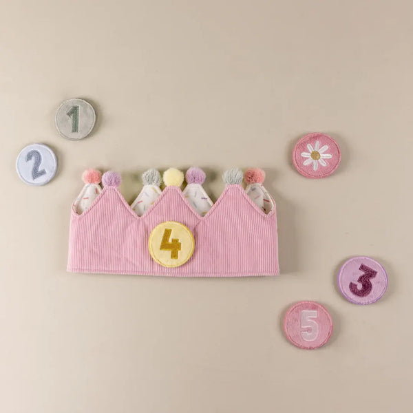 LITTLE DUTCH - Birthday Crown with Numbers Pink